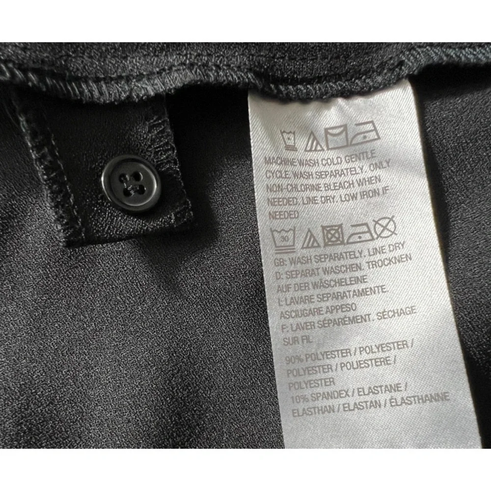 Linea by Louis Dell’Olio Black Long Sleeve Button Front Shirt Medium - Picture 5 of 7